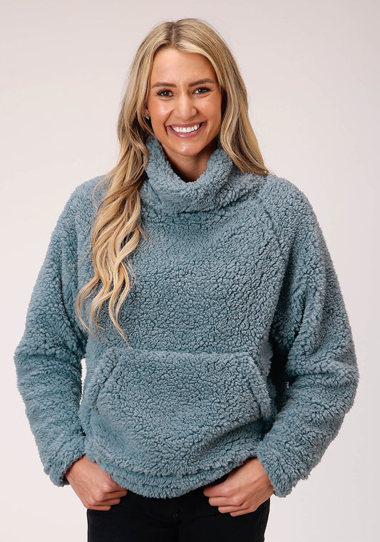 Roper Womens Steel Blue Polar Fleece Pullover