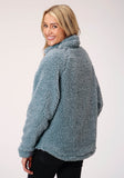 Roper Womens Steel Blue Polar Fleece Pullover - Flyclothing LLC