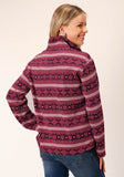 Roper Womens Rusty Red Aztec Print Fleece Pullover - Flyclothing LLC