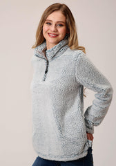 ROPER WOMENS AQUA FUZZY FLEECE PULLOVER - Flyclothing LLC