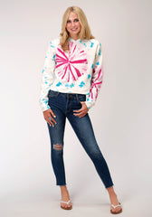 Roper Womens Knit Tie Dye French Terry Sweatshirt Sweatshirt - Flyclothing LLC