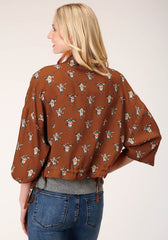 Roper Womens Cowskulls Print Dolman Sleeve Jacket - Flyclothing LLC