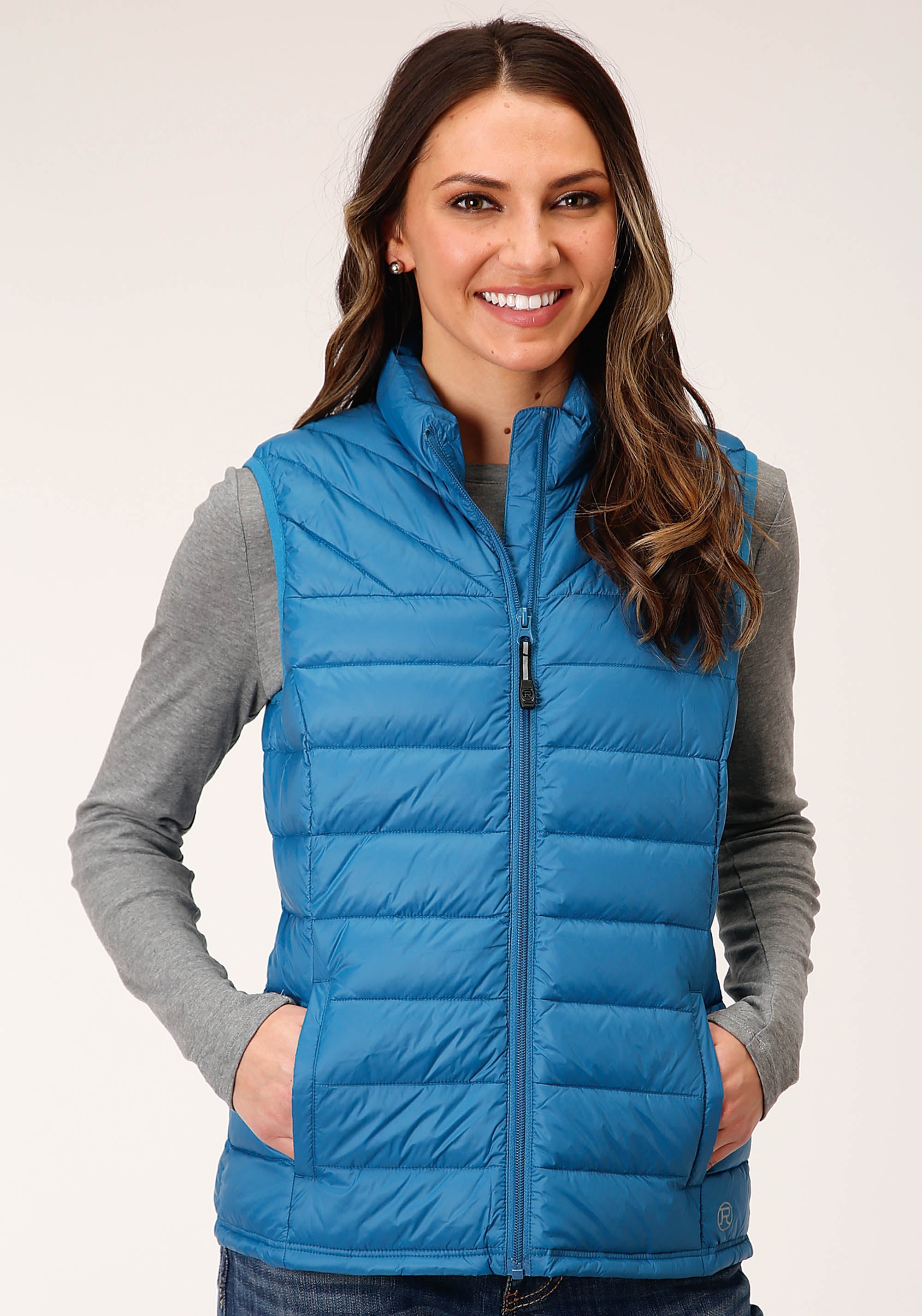 Roper Womens Down Cushable Down Filled Vest Teal