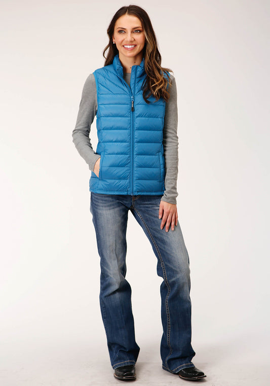 Roper Womens Down Cushable Down Filled Vest Teal - Flyclothing LLC