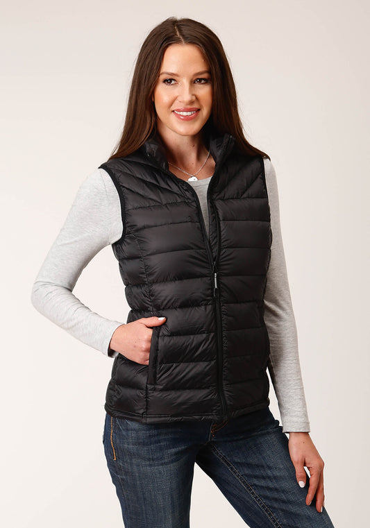 Roper Womens Down Black Nylon Dwn Proof Coated Vest