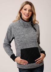 Roper Womens Heathered Grey Fleece Pullover