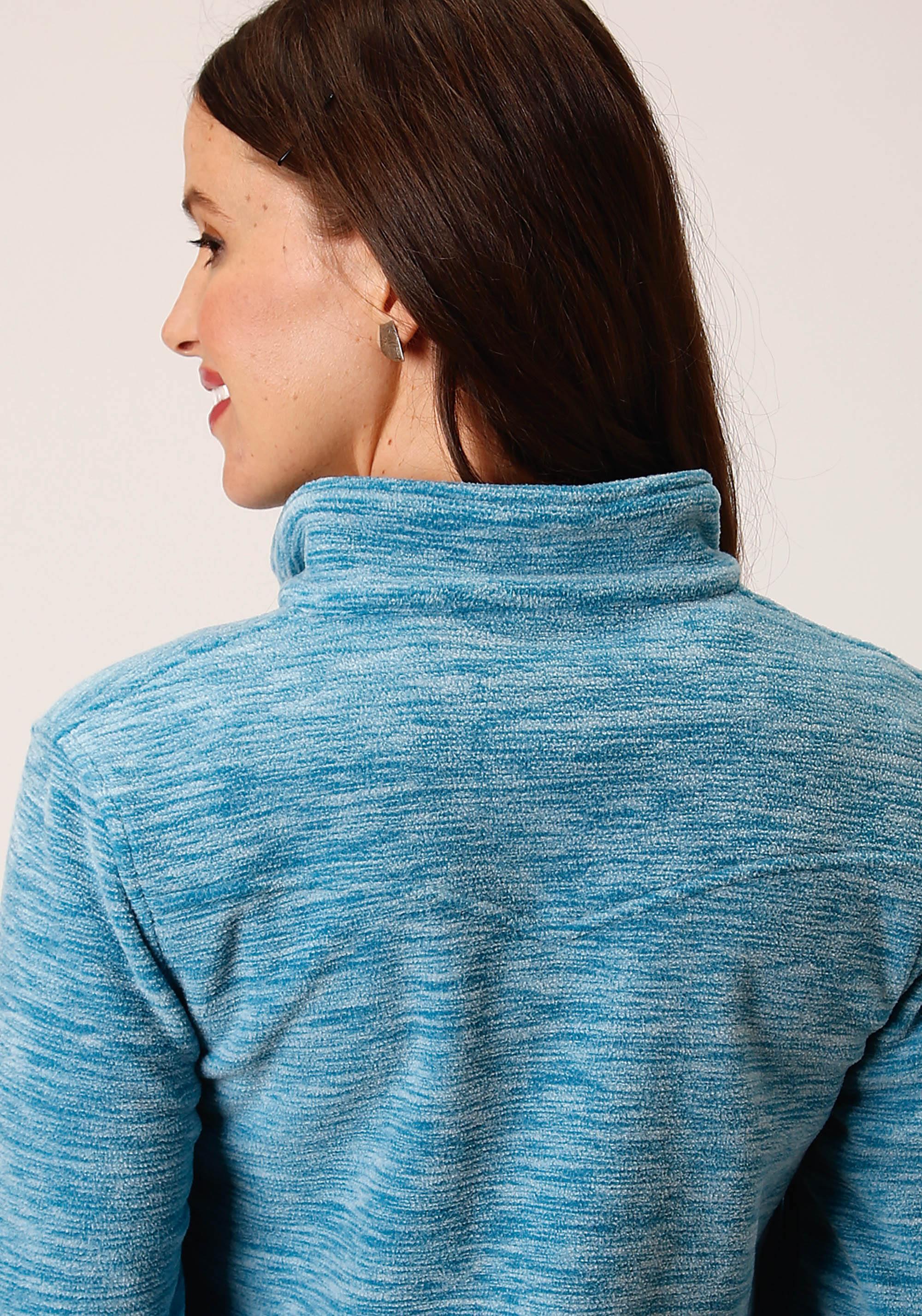 Roper Womens Heathered Teal Fleece  Pullover