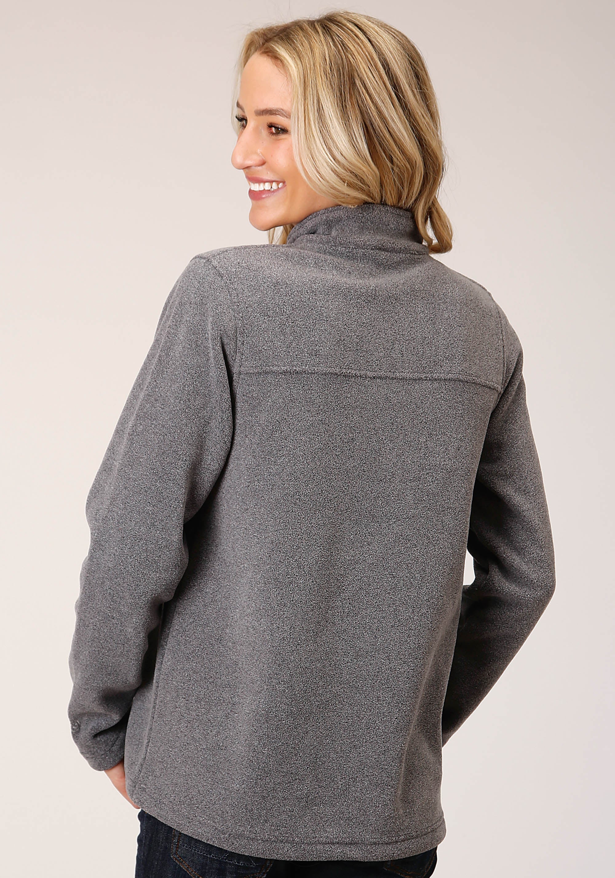 Roper Womens Heathered Charcoal Micro Fleece Pullover - Flyclothing LLC