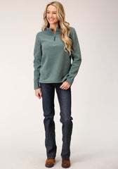 Roper Womens Misty Green Micro Fleece Pullover - Flyclothing LLC