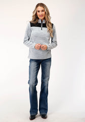 Roper Womens Hthr Grey Micro Fleece Pullover - Flyclothing LLC