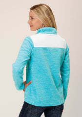 Roper Womens Hthr Turquoise Micro Fleece Pullover - Flyclothing LLC