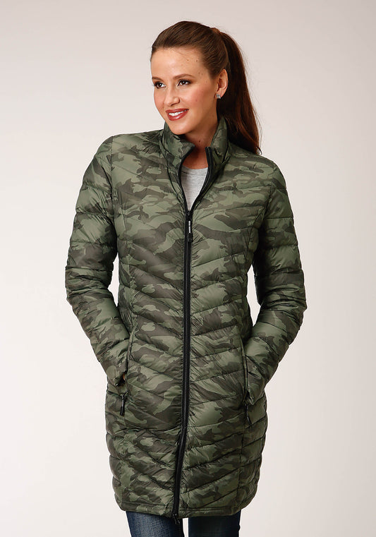 Roper Womens Parachute Camo Long Down Jacket - Flyclothing LLC