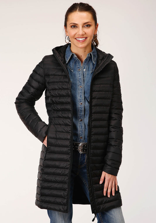 Roper Womens Parachute Black Long Down Jacket