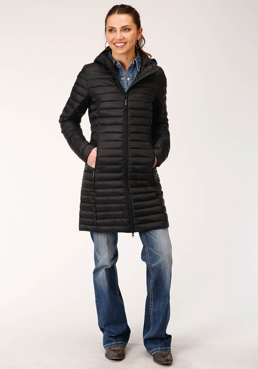 Roper Womens Parachute Black Long Down Jacket - Flyclothing LLC