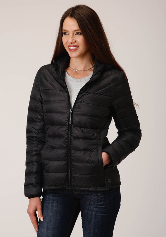 Roper Womens Black Nylon Down Proof Jacket