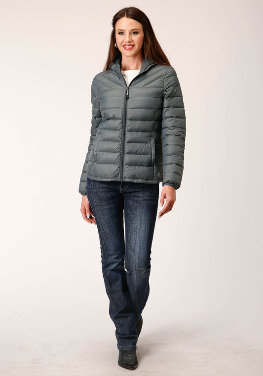 Roper Womens Silver Sage Nylon Down Proof Coated Jacket - Flyclothing LLC