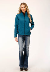 Roper Womens Deep Teal Grid Soft Shell Tech Jacket - Flyclothing LLC