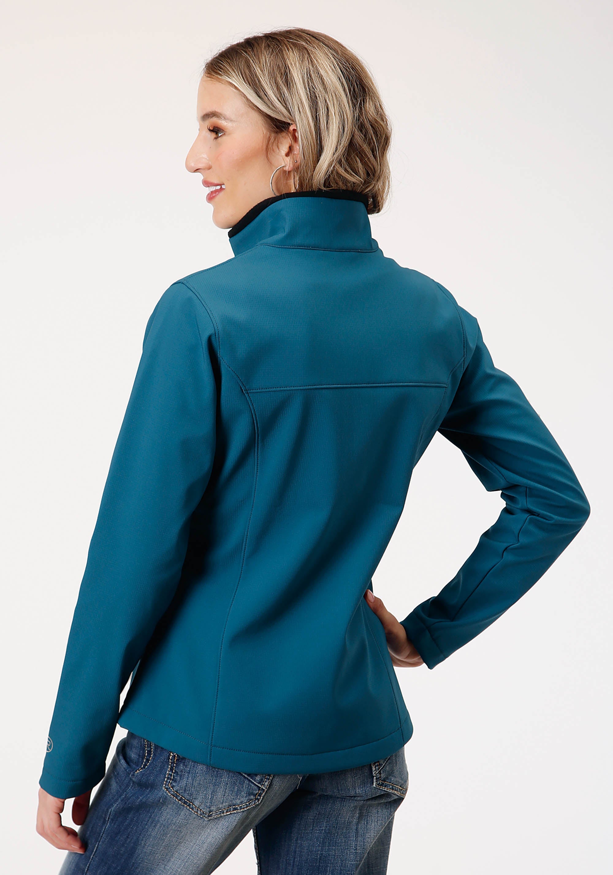 Roper Womens Deep Teal Grid Soft Shell Tech Jacket - Flyclothing LLC