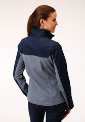 Roper Womens Pieced Navy Softshell Tech Jacket - Flyclothing LLC