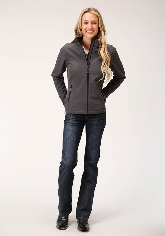 Roper Womens Heather Grey Softshell Tech Jacket - Flyclothing LLC