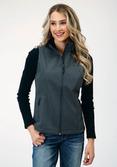 Roper Womens Tech Heather Grey Soft Shell Vest