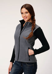 Roper Womens Tech Heathered Grey Softshell Vest