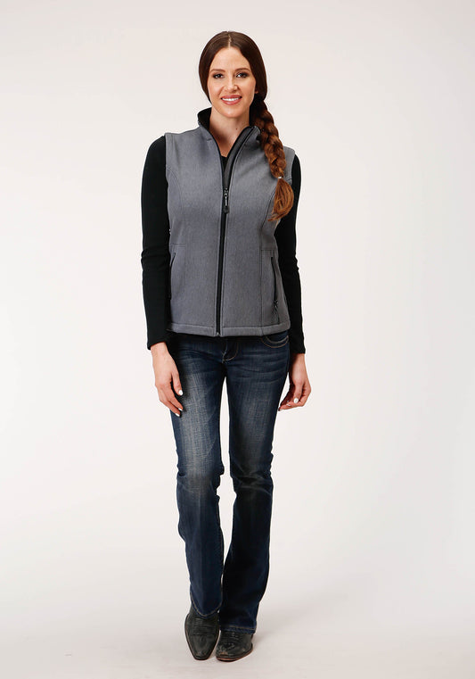 Roper Womens Tech Heathered Grey Softshell Vest - Flyclothing LLC