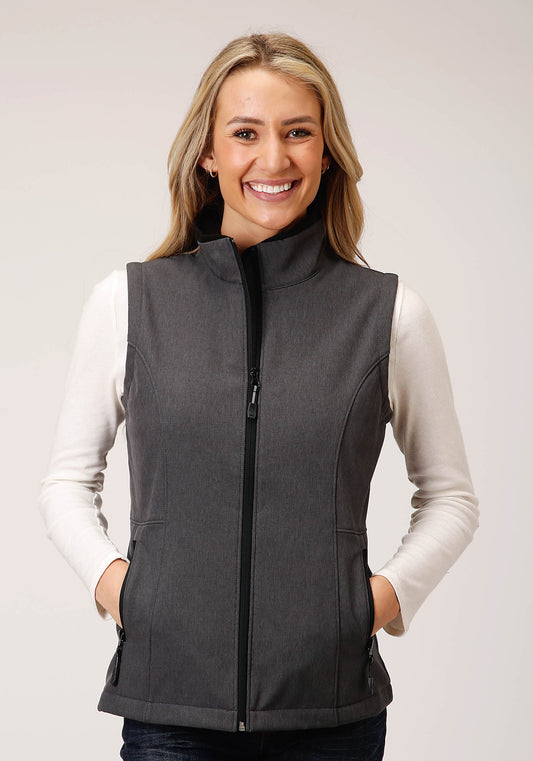 Roper Womens Tech Heather Grey Softshell Vest