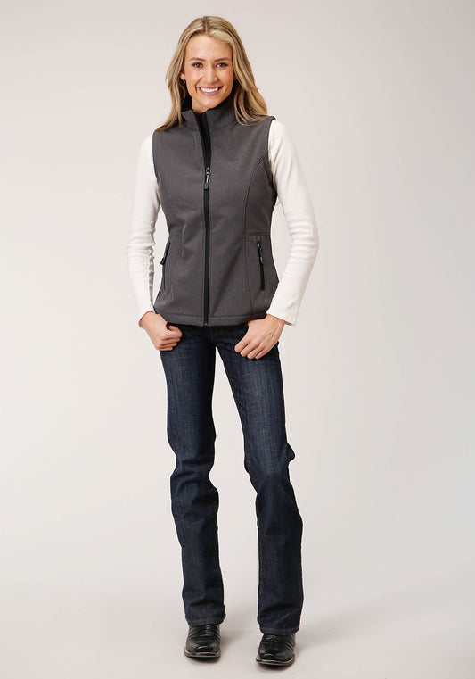 Roper Womens Tech Heather Grey Softshell Vest - Flyclothing LLC