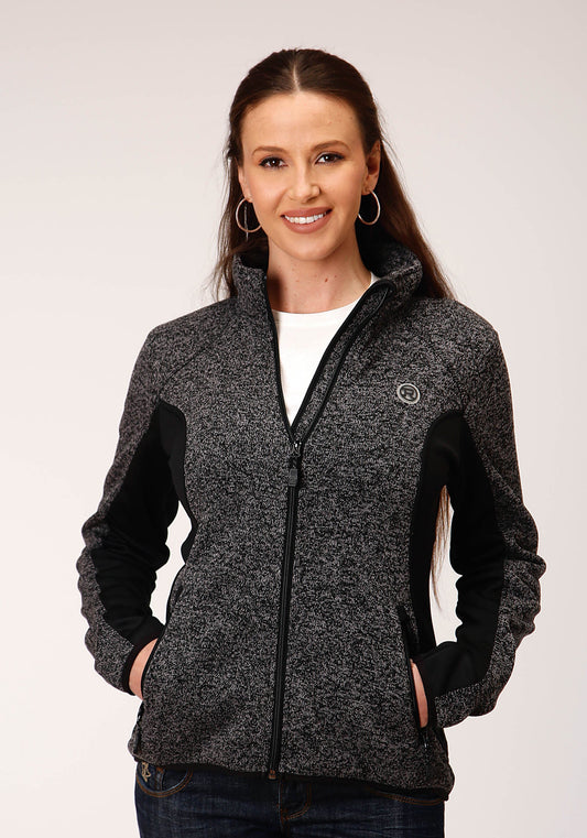 Roper Womens Melange Charcoal Grey Tech Jacket