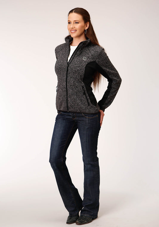 Roper Womens Melange Charcoal Grey Tech Jacket - Flyclothing LLC