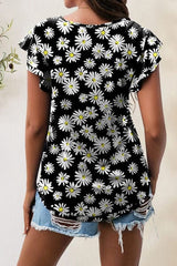 Printed Round Neck Short Sleeve T-Shirt - Trendsi