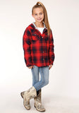 Roper Girls Long Sleeve Snap Thermal Lined Flannel Shirt Jacket - Flyclothing LLC