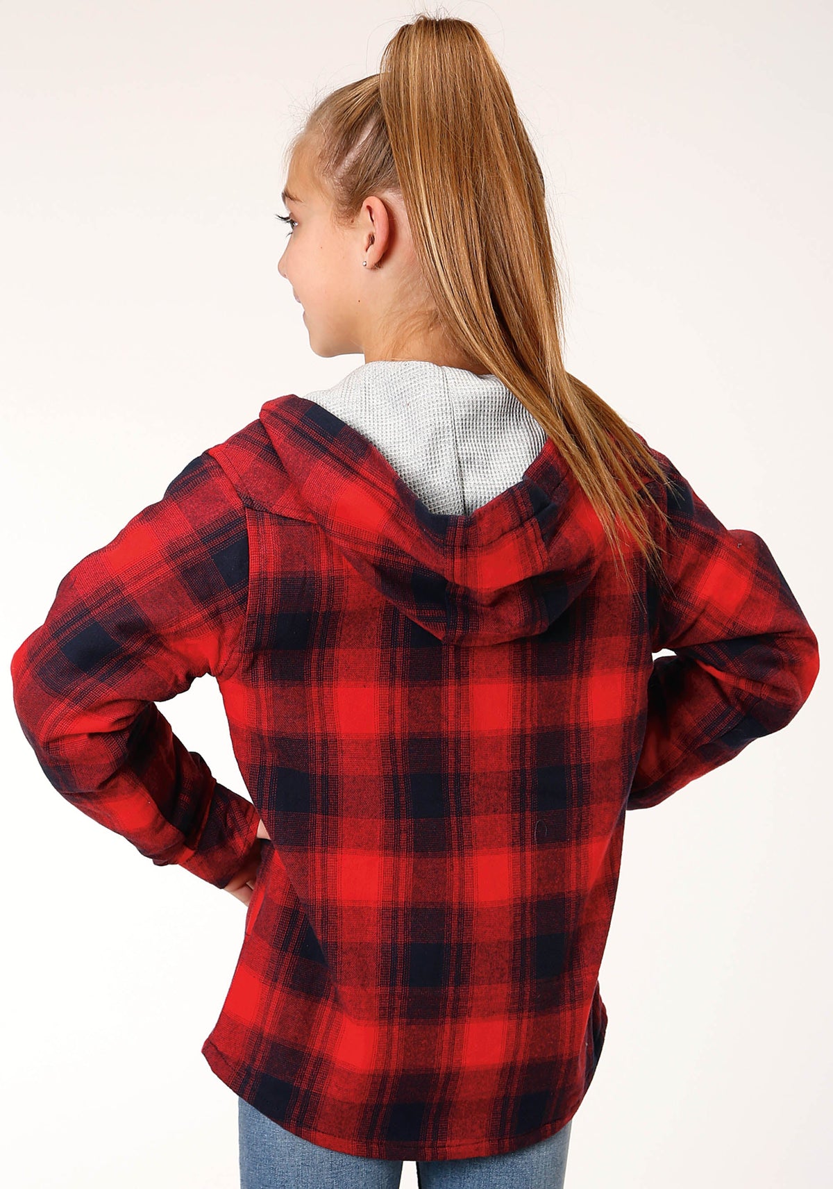 Roper Girls Long Sleeve Snap Thermal Lined Flannel Shirt Jacket - Flyclothing LLC