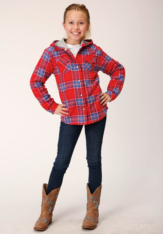 Roper Girls Long Sleeve Snap Thermal Lined Flannel Shirt Jacket - Flyclothing LLC