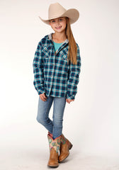 Roper Girls Long Sleeve Snap Thermal Lined Flannel Shirt Jacket - Flyclothing LLC