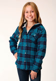 Roper Girls Long Sleeve Snap Thermal Lined Flannel Shirt Jacket