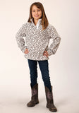 Roper Girls Womens Snow Leopard Print Polar Fleece Pullover - Flyclothing LLC