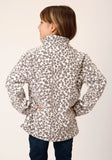 Roper Girls Womens Snow Leopard Print Polar Fleece Pullover - Flyclothing LLC