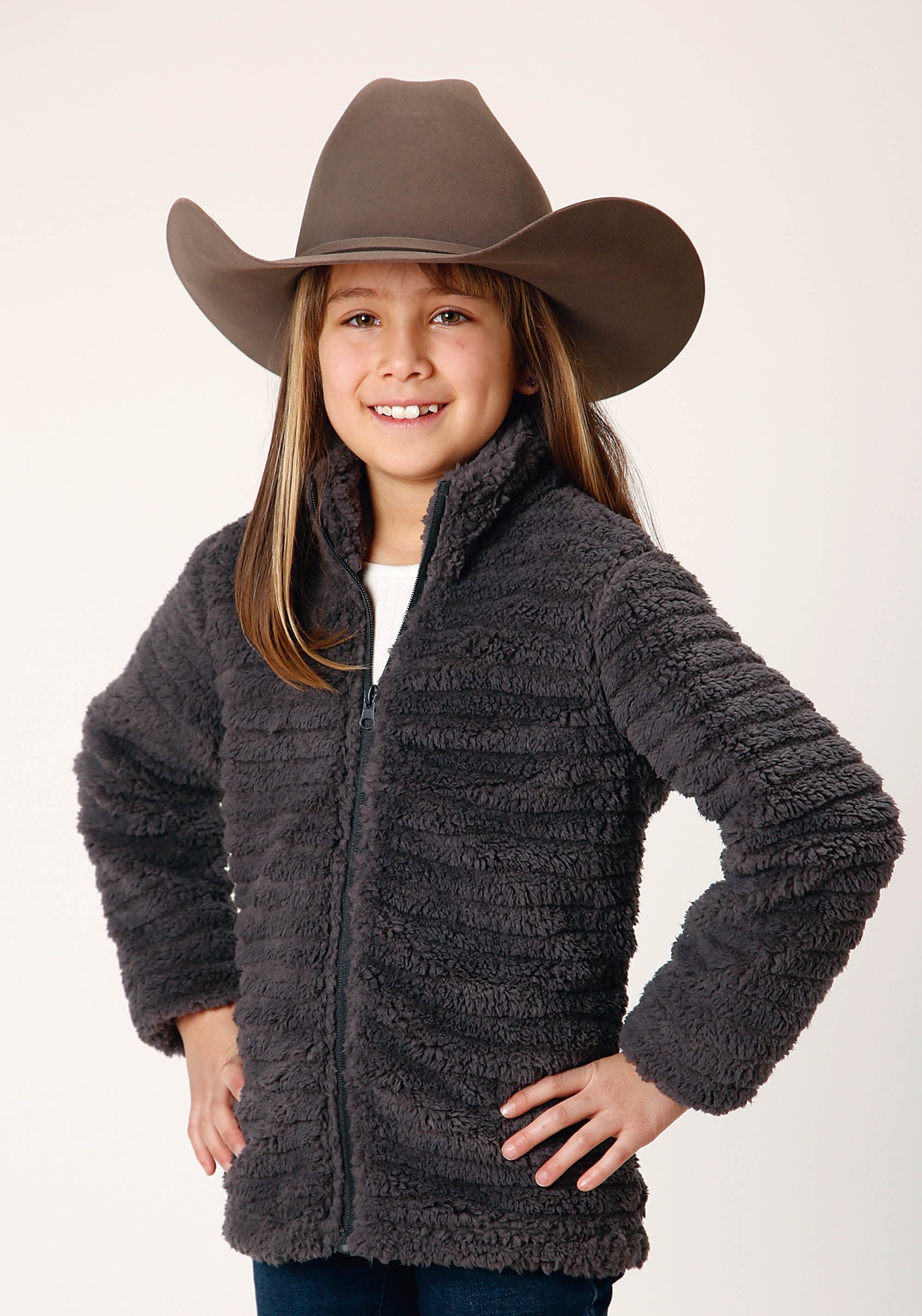 Roper Girls Womens Faux Mink Fleece Jacket Polar Fleece Pullover