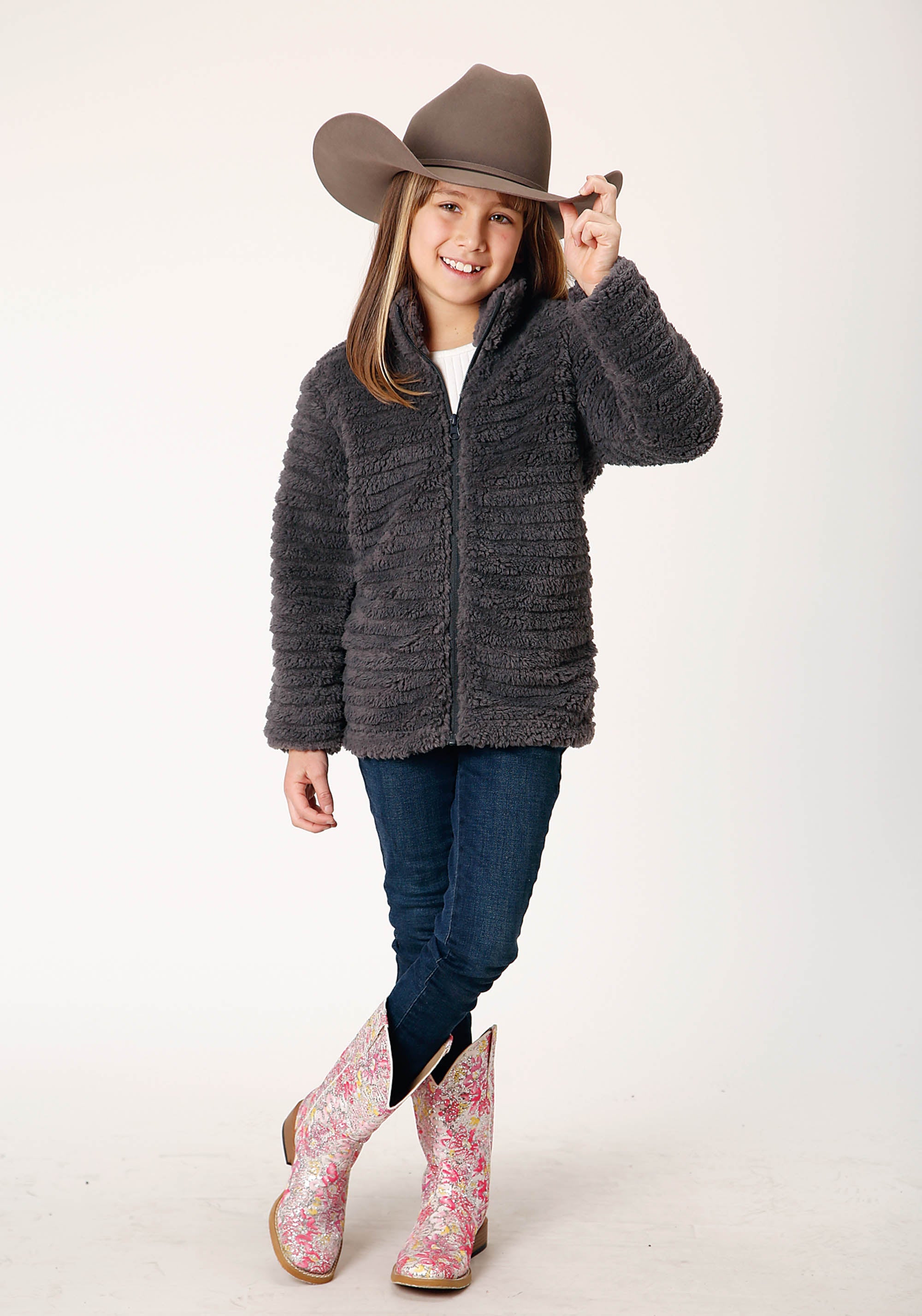 Roper Girls Womens Faux Mink Fleece Jacket Polar Fleece Pullover - Flyclothing LLC