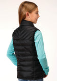 Roper Girls Crushable Poly Filled Black Down Vest - Flyclothing LLC