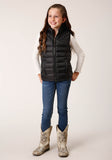 Roper Girls Black Nylon Parachute Down Vest - Flyclothing LLC