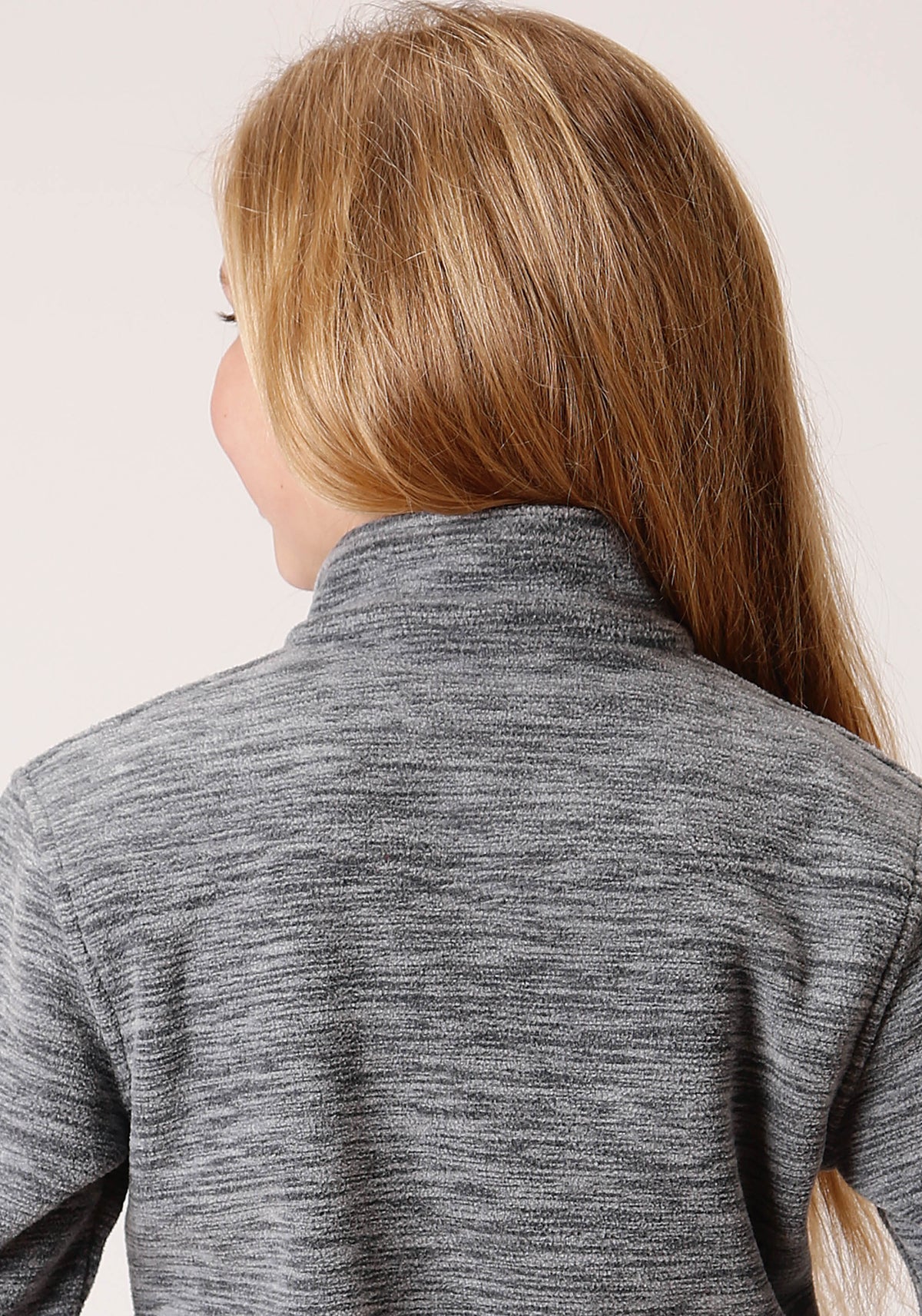 Roper Girls Heathered Grey Fleece 3/4 Zip Pullover - Flyclothing LLC