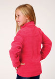 Roper Girls Melange Neon Pink Micro Polar Fleece Pullover - Flyclothing LLC