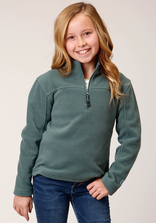 Roper Girls Misty Green Micro Polar Fleece Pullover