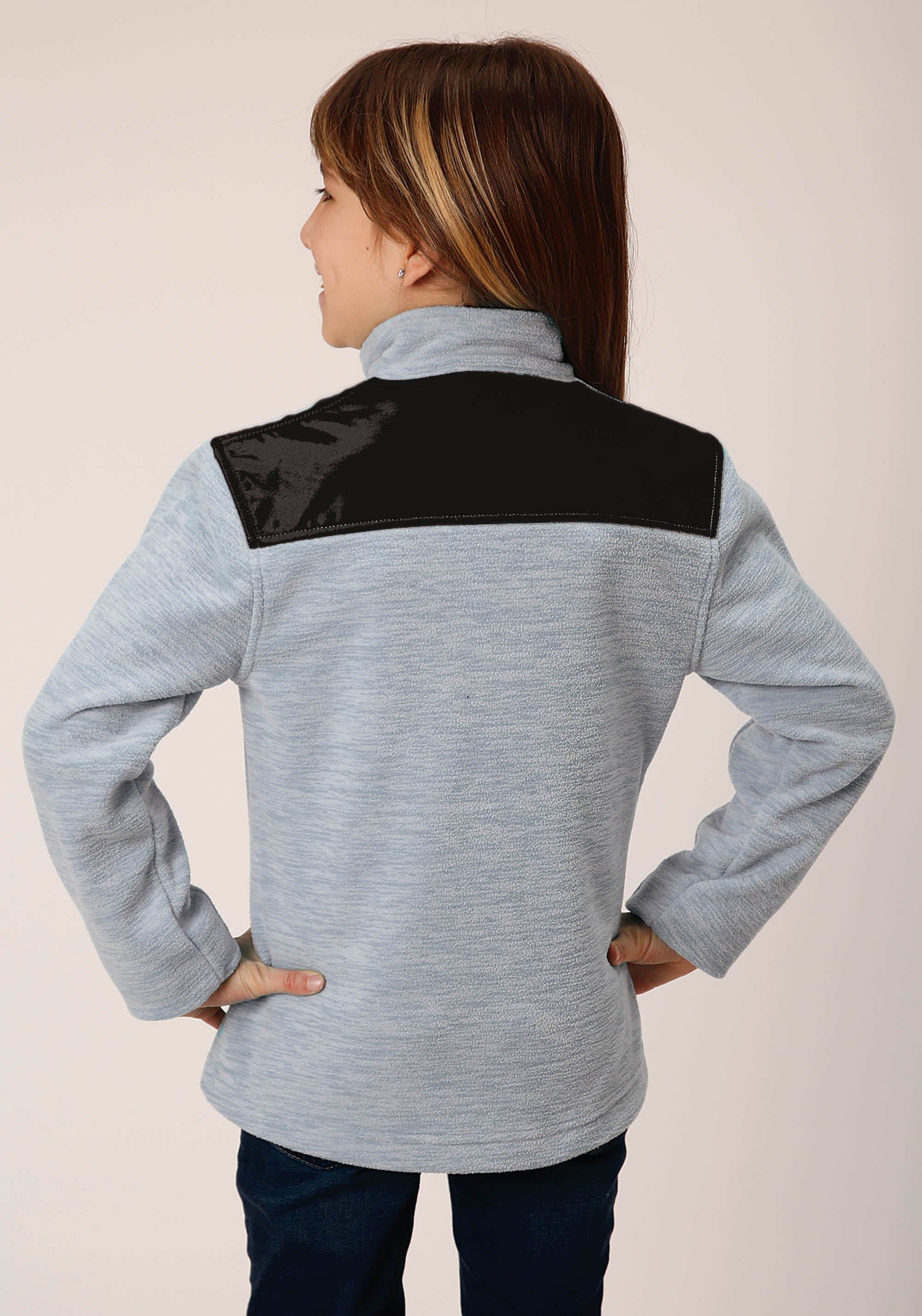 Roper Girls Hthr Grey Micro Polar Fleece Pullover - Flyclothing LLC