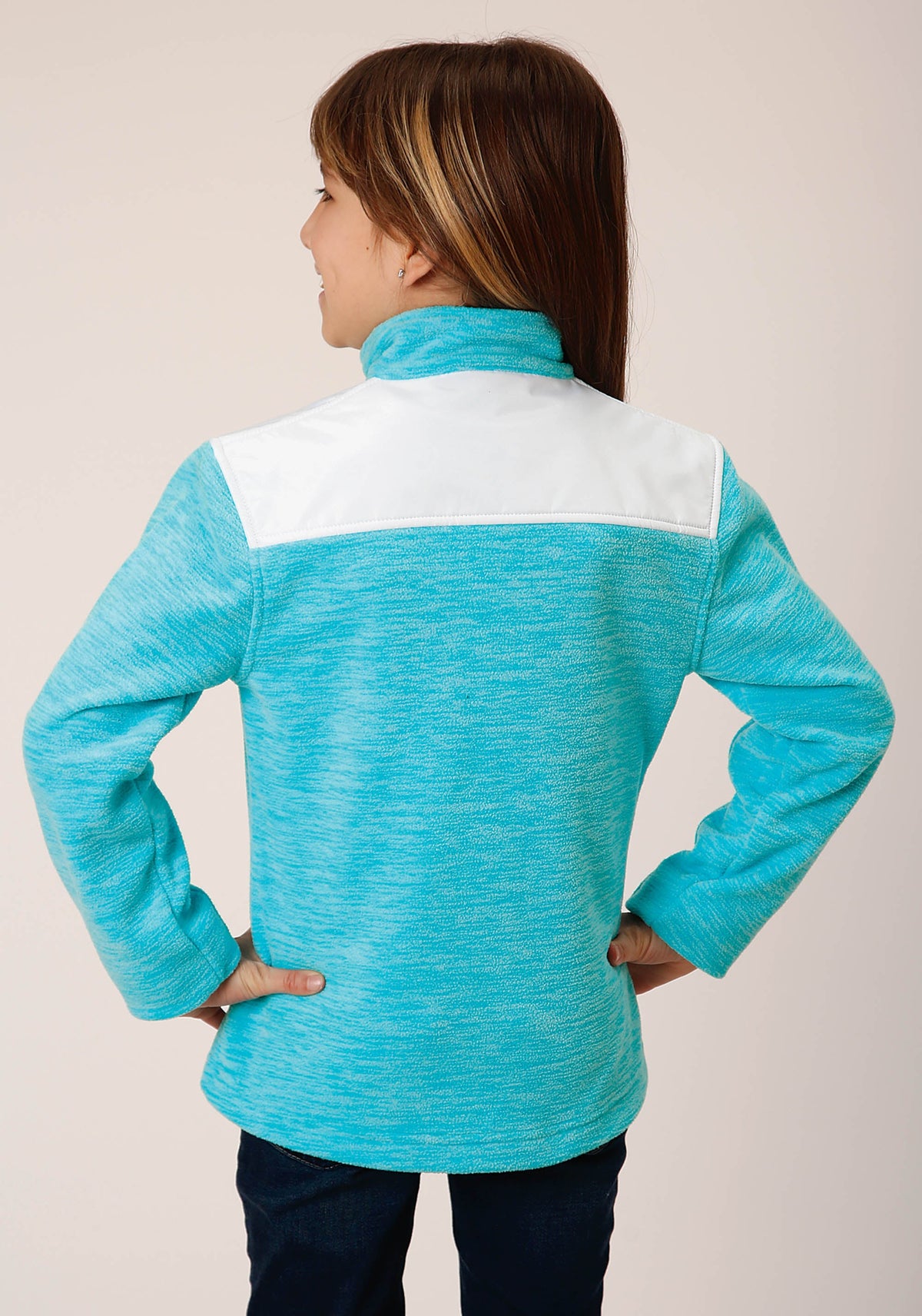 Roper Girls Hthr Turq Micro Polar Fleece Pullover - Flyclothing LLC