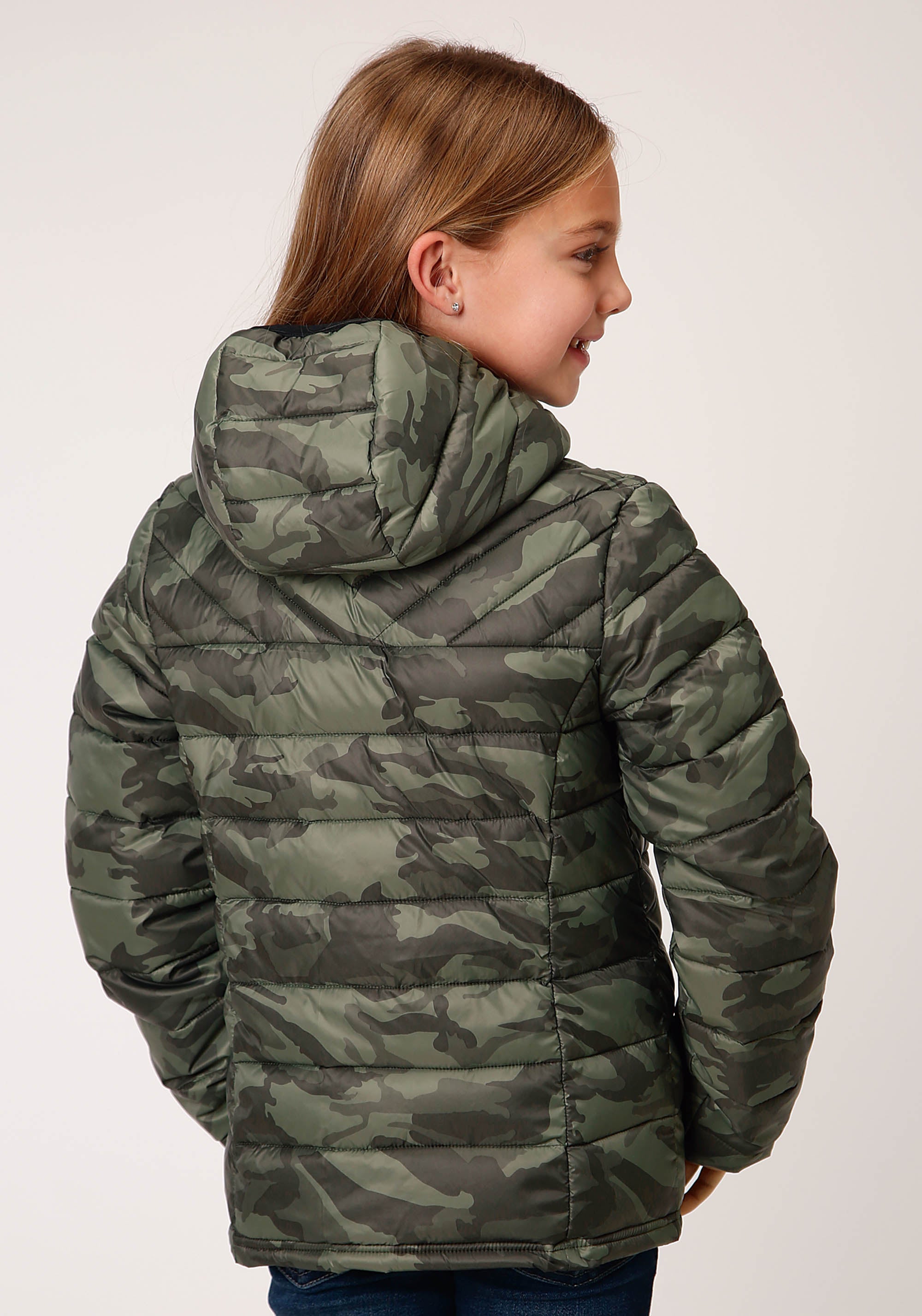 Roper Girls Parachute Camo Hooded Down Jacket - Flyclothing LLC