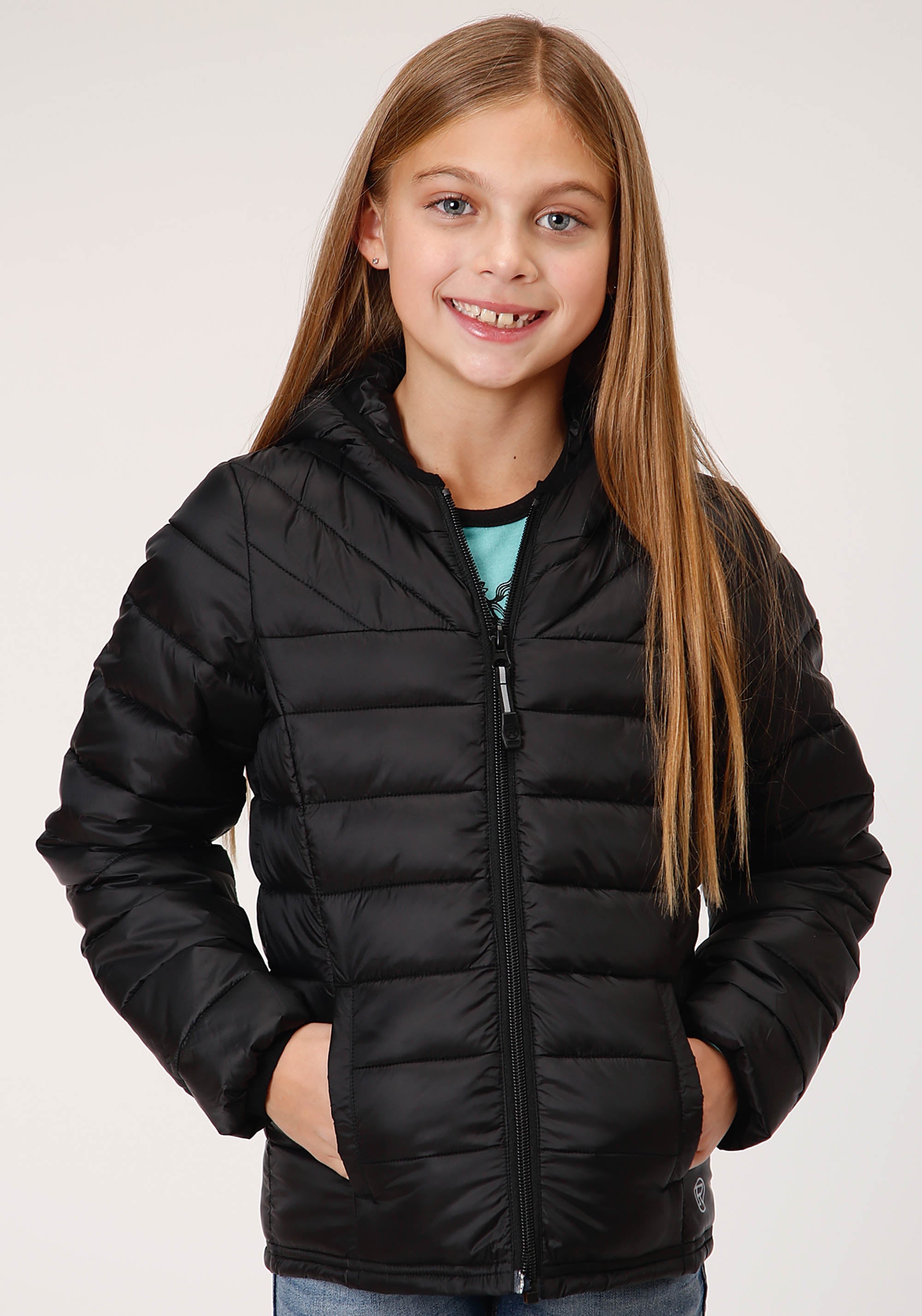 Roper Girls Black Crushable Poly Filled Down Jacket